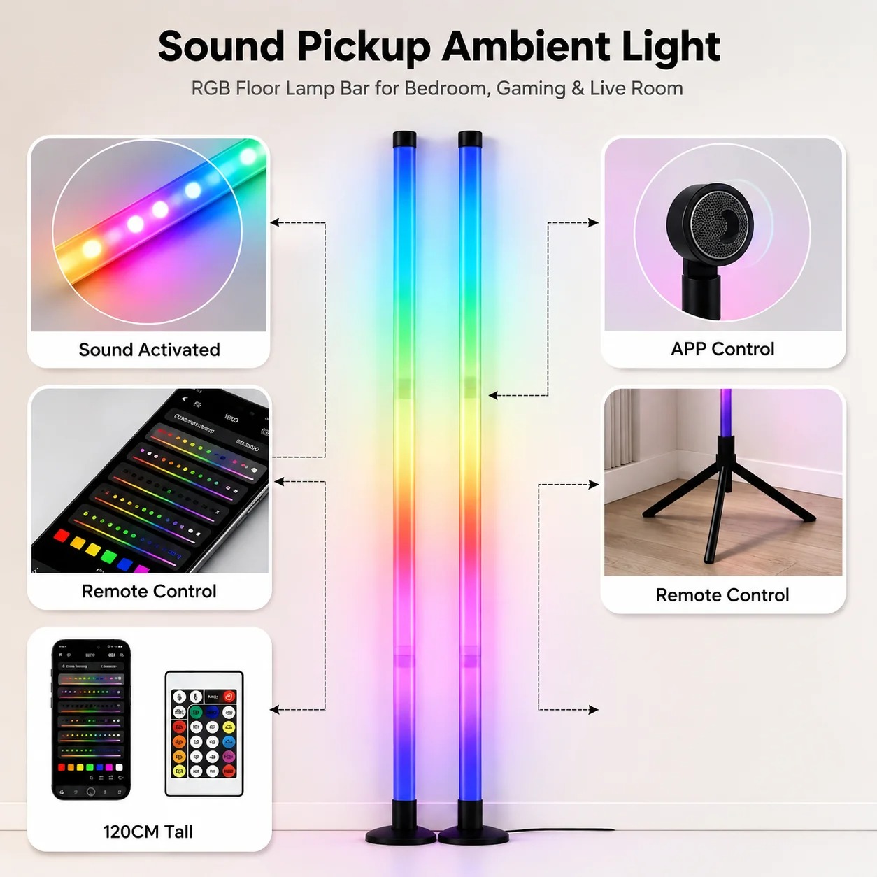 2 SZT. Lampa podłogowa RGB 120 – Photography Lighting Game recenzja i cena